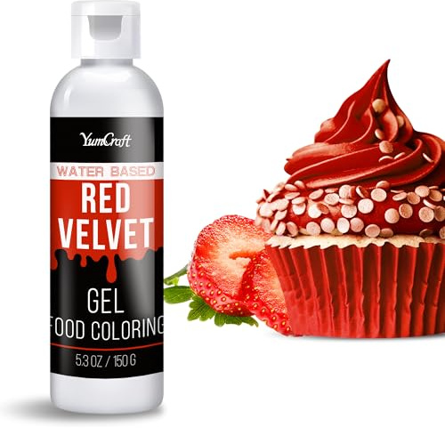 Gel colorant alimentaire – Gel hautement concentré pour gâteau, pâtisserie, œufs de Pâques, boissons – Colorant alimentaire sans sucre pour fondant, glaçage, slime, décoration de gâteau (velours rouge
