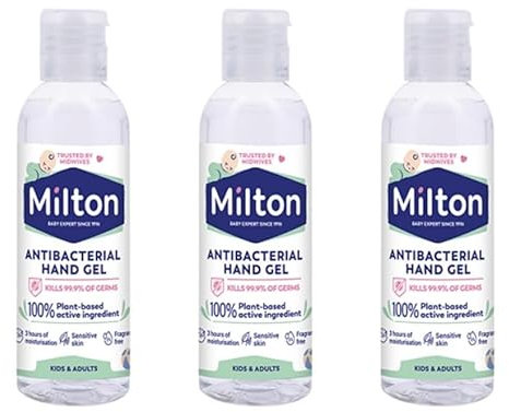 Happy Bees Bundle of 3 Milton Antibacterial Hand Sanitiser Gel 100 ml 3 pack