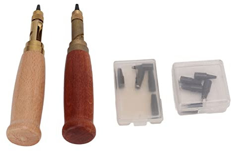 Verbessertes Locher-Set Für Leder – Robustes Bastelwerkzeug aus Messing Und Holz, Geräuschloser Betrieb Für Lederliebhaber