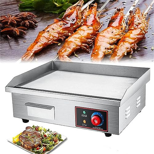 Plancha Eléctrica Grande De 55 Cm, Placa Caliente Antiadherente Comercial para Encimera, Teppanyaki De Temperatura Ajustable De 0-300 ℃ para Restaurante, Cocina, Catering