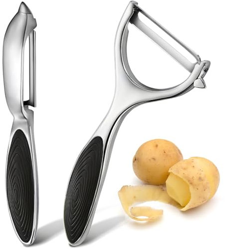 2 Pcs Potato Peeler, Cabbage Shredder, Ergonomic, Rust-Free Carbon Steel Blade, Versatile & Efficient - Ideal for Left & Right-Handed Users, Easy Peelers
