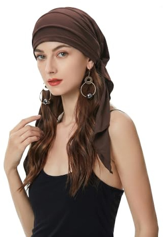 ZLYC Damen Chemo Turban Mütze Vorgebundenes Kopftuch Headwraps Leichte Hut | Leicht Atmungsaktiv