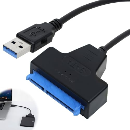 Greacesrio USB 3.0 auf SATA Kabel Adapter für externen und internen Festplatten SSD und HDD, USB auf SATA, Adapter für 2,5 oder 3,5 Festplatte
