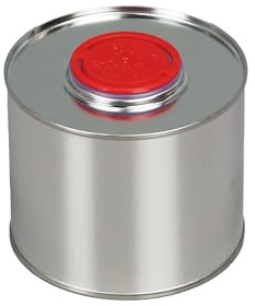 BenBow Vitplåthink med kork och tratt 0,5 l x 100 vitplåtburk, plåtburk, metallburkar tomma för oljor, färger, lack, rengöringsvätskor, bränsletillsatser
