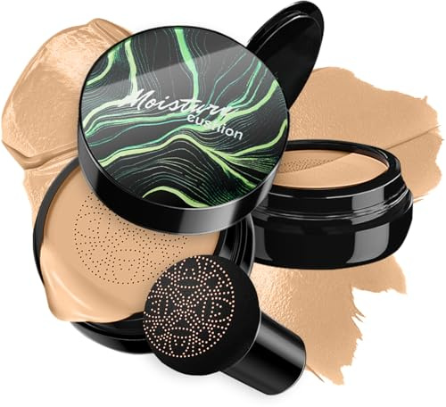 Mushroom Head Air Cushion CC Cream Foundation BB Cream Foundation Makeup Moisturizing CC Cream Liquid Foundation,Concealer Lasting Makeup Foundation Even Skin Tone Makeup Base Primer (#04 Nude)