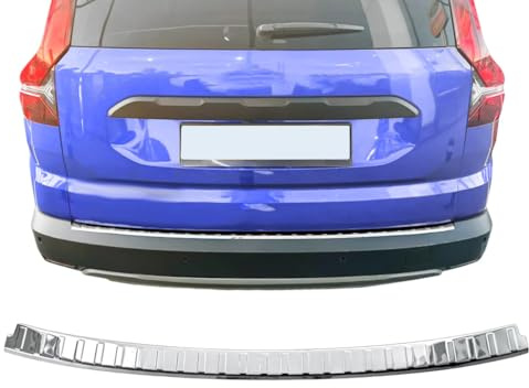 Protection de pare-chocs arrière compatible avec Dacia Jogger | depuis 2021+ en acier inoxydable chromé Protection pour bord du coffre de chargement