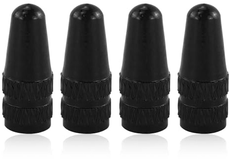 Lot de 4 bouchons de valve en aluminium noir compatibles avec Presta et valve française - Pour chambre à air de vélo - 4 bouchons de valve anti-poussière