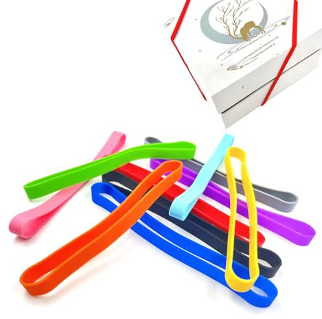 QZKJQDD Gummibänder Breit, 16x1cm Gummiringe Dicke, Silikon Gummibänder, Gummiringe breit, Haushaltsgummis Breit, Bunte, Wiederverwendbar, für Bücher Notizbücher Küchenutensilien (10 Stück)