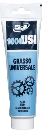 Sigill - Grasso 1000 Usi, Tubetto 100 ml, Grasso Multiuso Resistente fino a 150°C, Idrorepellente e Protettivo, Per Catene, Gru, Argani, Funi d’Acciaio e Componenti Edili