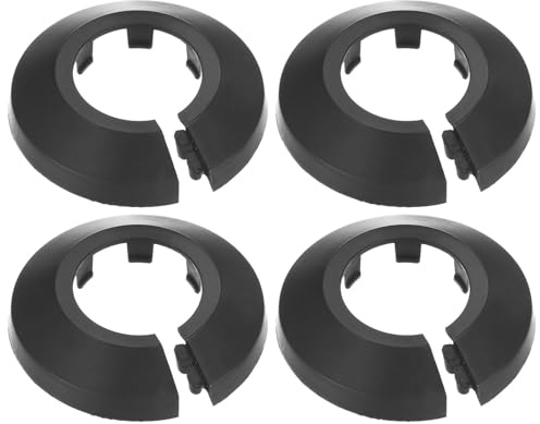M METERXITY 4-Pack Pipe Cover Decoration, Suit for 25mm Outer Diameter Flange Water Pipe Escutcheon Water Pipe Drain Line Cover for Radiator Pipe/Water Drain Tube [Black]