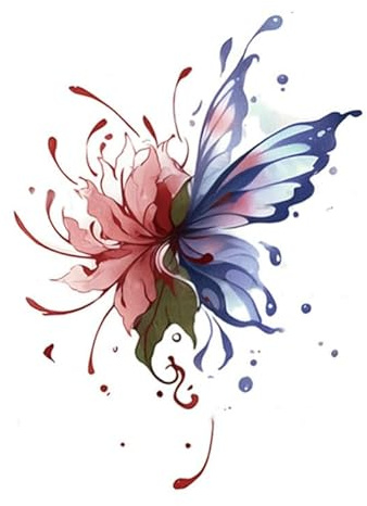 Temporäre Tattoos Tattoo Aufkleber Falsche Tätowierung 1 Stück Rote Spinne Lilie Schmetterling Farbe Wasserfest Langanhaltend Weiblich Rot Und Blau Brust Arm Kleines Bild Großes Bild