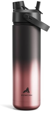 POWCAN 26 oz Insulated Water Bottle with 2-in-1 Straw and Spout Lid, Keep Cold 24H, Leak-Proof, Fits in Car Cup Holder, Stainless Steel Water Bottle for Sports, Travel, Gym, Gift, and School (Queen)