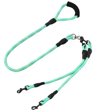 Mppchhn Zwei Hunde Leine,Doppelleine für Zwei Hunde - Tier Sicherheitsausrüstung Ergonomischer Griff 360 Grad Drehfunktion für Kleine Mittelgroße Große Hunderassen Wanderungen Camping