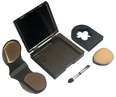 HAIOLORPRO Ansatzpuder Mittelbraun, Ansatzfarbe Wasserdicht Haarpuder Frauen und Männer, Haaransatz Puder für Haaransatz Kaschieren Graue Haare Abdecken-2g/0.07oz