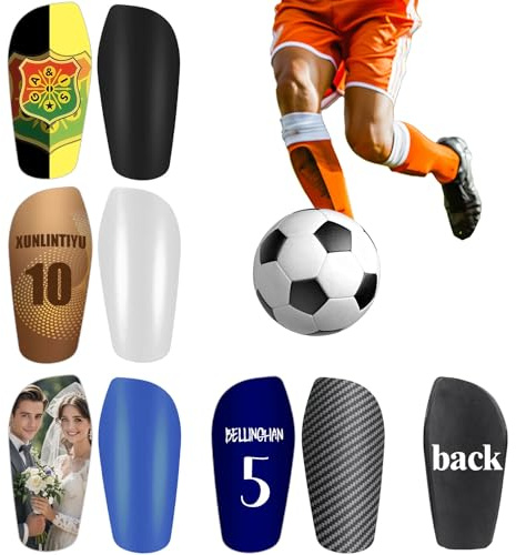 custyoulife schienbeinschoner personalisiert, personalisierte Fußball-Schienbeinschützer mit Bild/Text - leicht, langlebig und komfortabel, unverzichtbar für Spieler Aller Niveaus