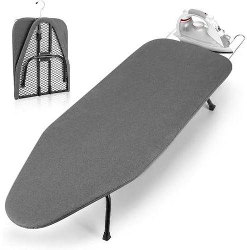 Folding Ironing Board 81x31cm - Compact Tabletop Ironing Board with Iron Rest & Non-Slip Legs for Home & Travel