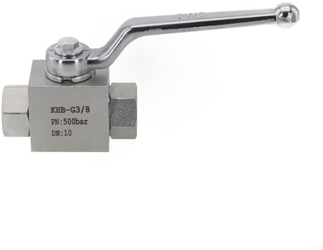 Hydraulic High Pressure Shut-Off Ball Valve 2 Way 500 Bar MWP Carbon Steel-BSP Compatible for Industrial Pipeline Control, Direction Change and Isolation Applications, Compact Design(3/8)