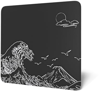 MAMBASNAKE x ATTACK SHARK CM05 Glass Hard Gaming Mousepad,Nano-Micro-Etched Texture,Smooth Glass Surface,High Accuracy,Fast-Moving,Anti-Scratch, PU Leather Non-Slip Base, Large Size(450×400mm)