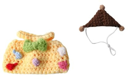 Hundejacke Mantel Hund Hamsterhut Mini-Partyhut Geeignet für Kleintiere Niedliche Handgestrickte Baskenmütze Klein und entzückend Perfekt für z B Bartschweine (D, 11 00)
