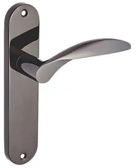 Designer Levers Bordeaux Lever Latch Door Handle, Black Nickel | Fixings included; for for interior doors; supplied as a pair; aluminium construction.