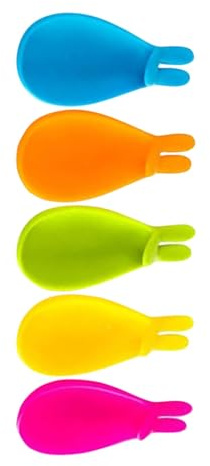 NIYANGLE Soportes para Bolsitas de Té para Sujetar Bolsitas y Cucharas Forma de Conejo de Silicona 5 Piezas, Práctico Porta Té