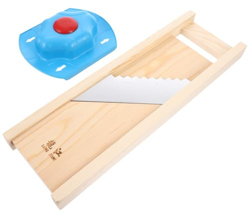 MOBUTOFU Set 2 Pezzi Utensili da Cucina per Casa e Ristorante, Taglia Patate in Modo Uniforme, Riutilizzabile in Legno e Plastica per Cucina Colore Casuale