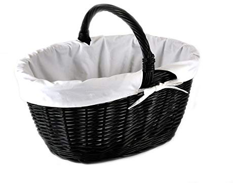 Shoppingkorg rotting korg flätad korg flaskkorg presentkorg flätad BTH 43/33/25-35 cm stabil bärkorg av pilträ K13-113-S-SW