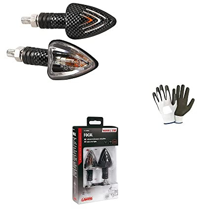 COMPATIBILE CON BETA MOTOR BETA RR 50 MOTARD SKULL COPPIA DI FRECCE A LAMPADINA 21W IN CARBON LOOK OMOLOGATO 90066 LAMPA FOCAL INDICATORI DI DIREZIONE