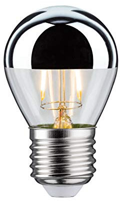 Paulmann 28664 LED Drop-Shaped Filament lamp 2.6 watts lamp Crown Mirror Silver 2700 K Warm White E27