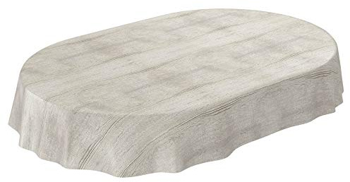 ANRO Tischdecke Braun Holzlook – Oval – Wachstuch ohne Saum – Abwaschbar, für Esstisch & Garten 180 x 140 cm (Oval)
