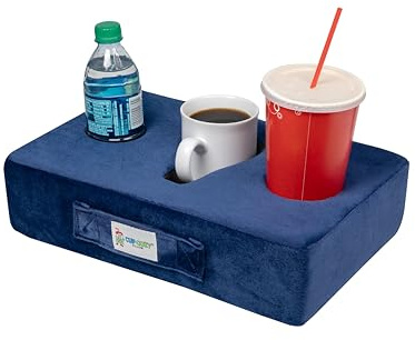 The Original Cup Cozy Pillow Gray-As Seen on TV-The World's Best Couch/Bed/Car Cup Holder for Drinks/Snacks/Remotes! (Blue)