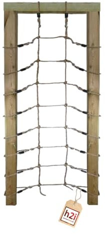 h2i Kletternetz für Kinder | mit Achterhaken | Kletternetz für Rahmen | Kletternetz für Spielturm, Kletterturm & Spielhaus | Spielturm Zubehör | 200 x 75 cm