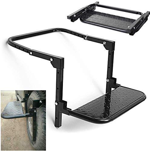 Autoreifenradstufe, einstellbare Klappservice-Trittleiter für Pickup-Geländewagen Universal Big Truck Reifenmontierte Auto-Trittstufe Doppelt robuste Kletterstufe, sicher und komfortabel