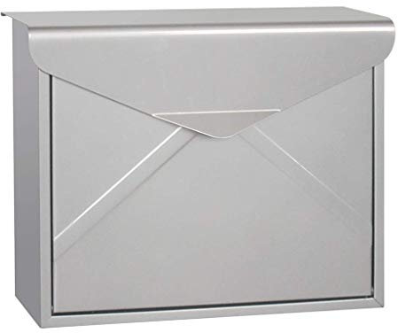 Sudemota Mailbox Mail Box 14.96in X4.92in X11.57in Post Boxes Cuboid Iron Sheet Mailbox External Personalised Letterbox/Silver Color