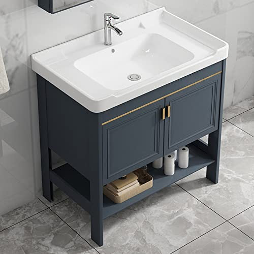 ZYFA Lavabo in Ceramica Lavatoio Lavello in Ceramica Lavandino con piedistallo Lavello da Cucina for ristoranti, bagni,Garage, Magazzini,Il Bagno e Toilette,Ceramic Wash Basin (Size : L70xW47xH82cm)
