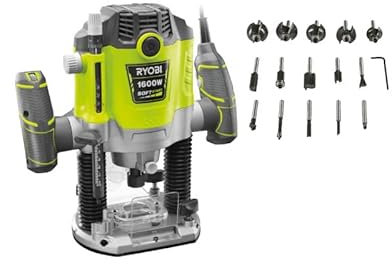 Pack RYOBI Défonceuse électrique RRT1600-K - 1600W - 254mm - Coffret 15 fraises panachées - RAKRBS15