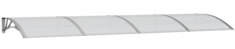 vidaXL Auvent de Porte Gris 350 x 100 cm en Polycarbonate