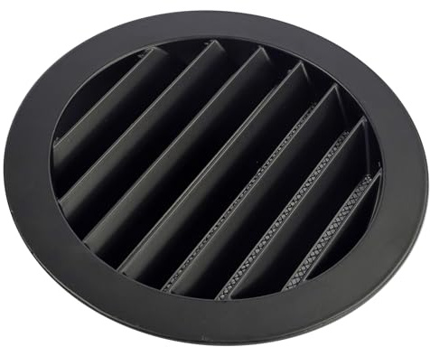 Aluminium Außenluft Mauer/Wand-gitter rund-Ø 125mm-schwarz