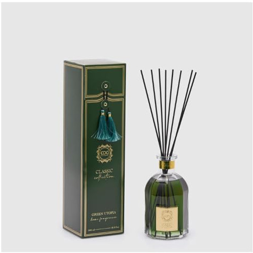 Edg - Enzo De Gasperi Ambientador clásico para ambientes domésticos con varillas, botella de vidrio 500 ml (1ud) GREEN UTOPIA