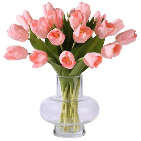 YunNasi Tulpen Künstlich 20pcs Kunstblumen wie echt Dekoration Aesthetic Brautstrauß Künstlich Geburtstag Geschenk Home Feiertags Deko Geschenk zu Weihnachten (Rosa, 20pcs)