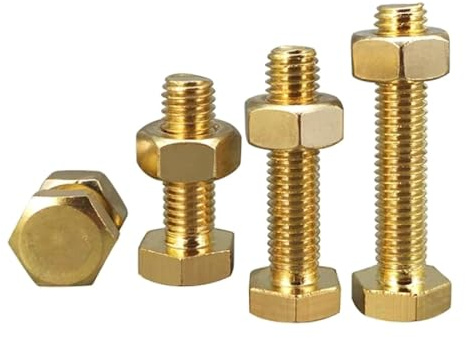 Jeu de boulons hexagonaux externes en laiton M4 M5 M6 M8, grande Extension complète, Machine à vis en cuivre, attaches de quincaillerie 5 pièces, 5 pièces, M8X45
