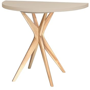 RAGABA JUBI Halbrunder Ausziehbarer Tisch 90cm Braun Beige