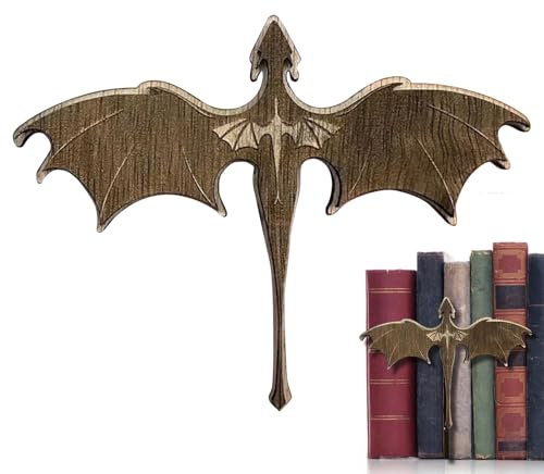 Serre-livres Dragon – Bibliothèque avec marque-pages décoratifs | Décoration d'Halloween pour bureau, étagères et armoires, accessoires d'étagère sur le thème fantastique pour lieu de travail, maison