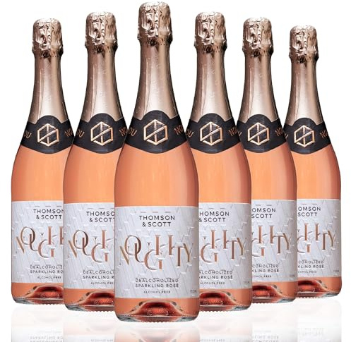 Thomson & Scott Organic Sparkling Rosé Alcohol Free Wine Case of 6 x 750ml | Alcohol-free Alternative to Prosecco and Champagne | Finest Noughty Non Alcoholic Wines | Wine Gift Set