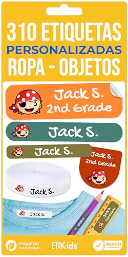 310 Custom Name Labels with Icon. 200 Eco-Friendly Iron-On Fabric Labels + 110 Waterproof Stickers for School, Daycare & Nursing Home