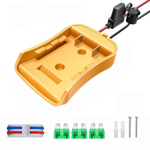 1 Pack Power Wheel Adapter for Dewalt 20V Battery Adapter Power Wheels Battery Converter Kit with Fuses & Wire Terminals, 14AWG Wire, Power Connector for DIY Rc Car, Rc Truck and Robotics