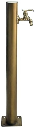 Colonna Acqua Giardino in Acciaio Inox 304, Fontanella Giardino Esterno con Rubinetto in Ottone e Pistola a Spruzzo per L'irrigazione del Cortile, 84 cm