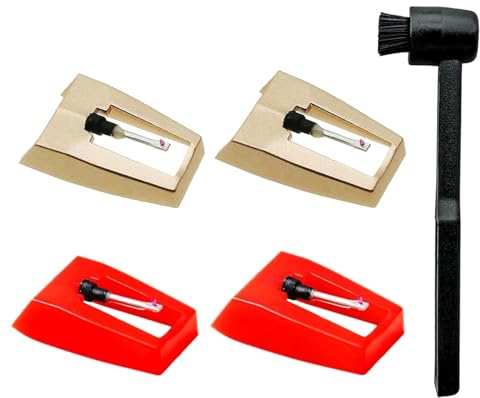 Crayon gramophone pour tourne-disque avec aiguille pour tourne-disque vinyle de rechange pour tourne-disque vinyle et brosse de nettoyage