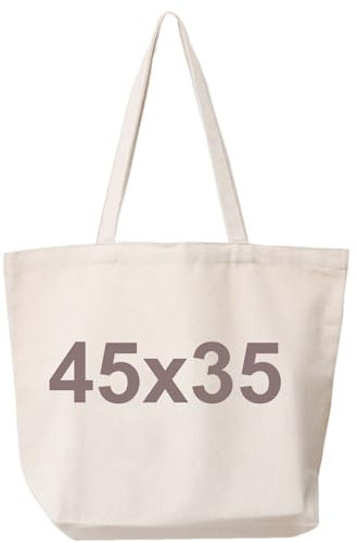 Yphzmtz Klassische Unbedruckt Shopper Tasche Einfachheit Klein Tragetasche, Beutel Mode Stoffbeutel Vielseitig Baumwolltasche Einkaufstasche, Beige (40x30cm)