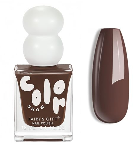 Brown Nail Polish,Amber Brown Nail Varnish,Quick Dry & Long Lasting Neutral Coffee Nail Varnish,Dark Chocolate Colour Liked Long Lasting No Need Cure